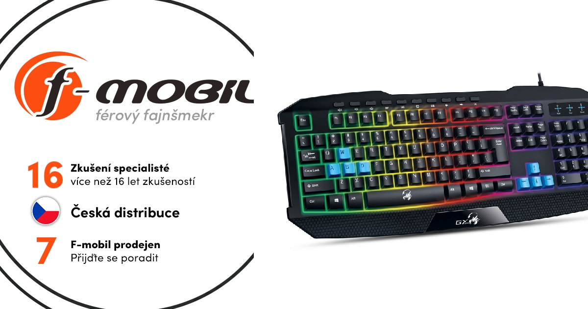 GENIUS GX GAMING Scorpion K12/ drátová/ mechanická/ Brown Switches/ RGB podsvícení/ Copilot/ USB/ černá/ CZ+SK layout | PCV Computers, s.r.o