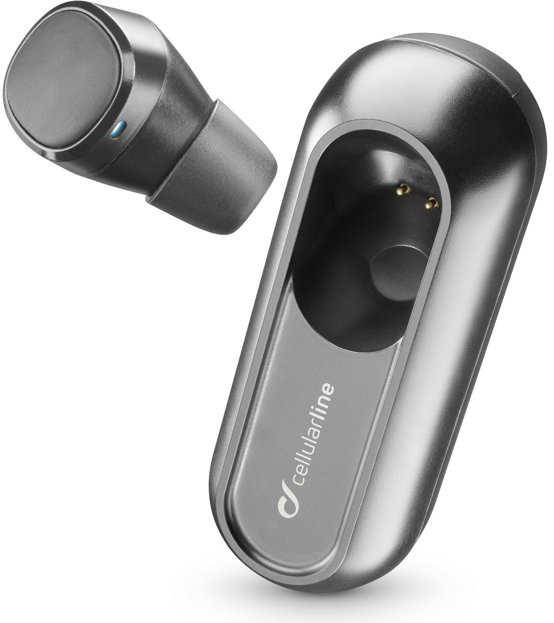 Bluetooth headset Cellularline Power Mini s nabíjecím pouzdrem bílá