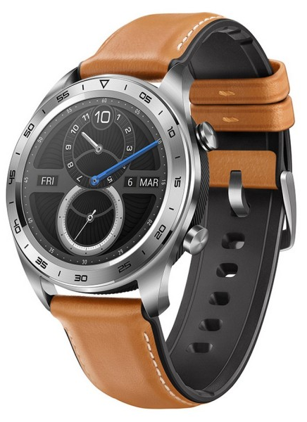 Honor Watch Magic s koženým řemínkem stříbrná