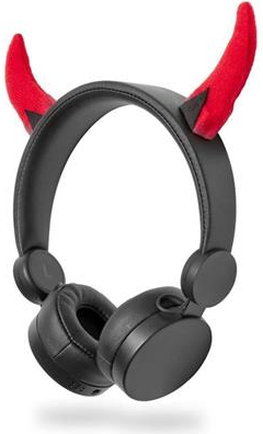 Dětská drátová sluchátka Nedis HPWD4000BK Danny Devil černá
