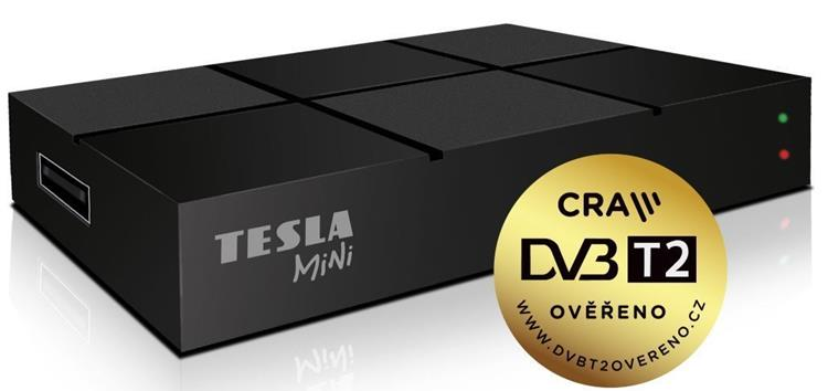 Přijímač DVB-T/T2 TESLA TE-380 mini černá