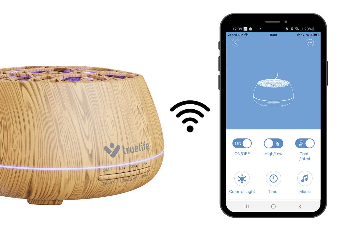 Aroma difuzér a zvlhčovač vzduchu TrueLife AIR Diffuser D9 Smart se zabudovaným reproduktorem