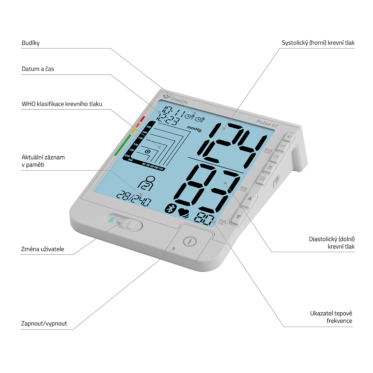 Digitální tlakoměr s Bluetooth TrueLife Pulse BT