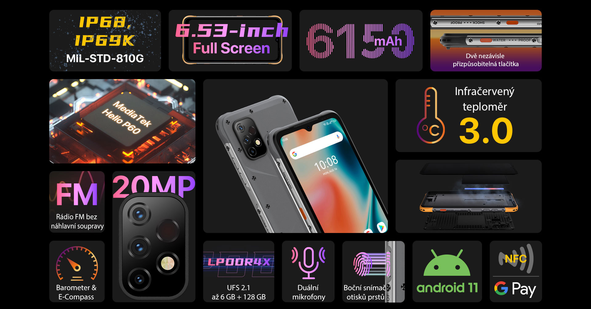 Umidigi Bison X10 Pro 4GB/128GB žlutá