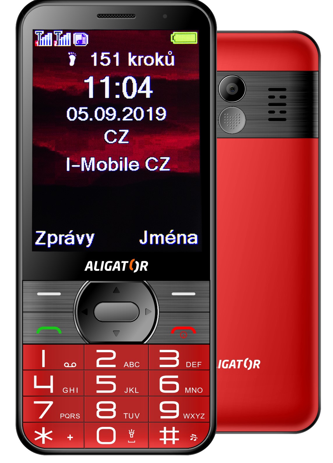 Aligator A900 GPS Senior červená + stolní nabíječka