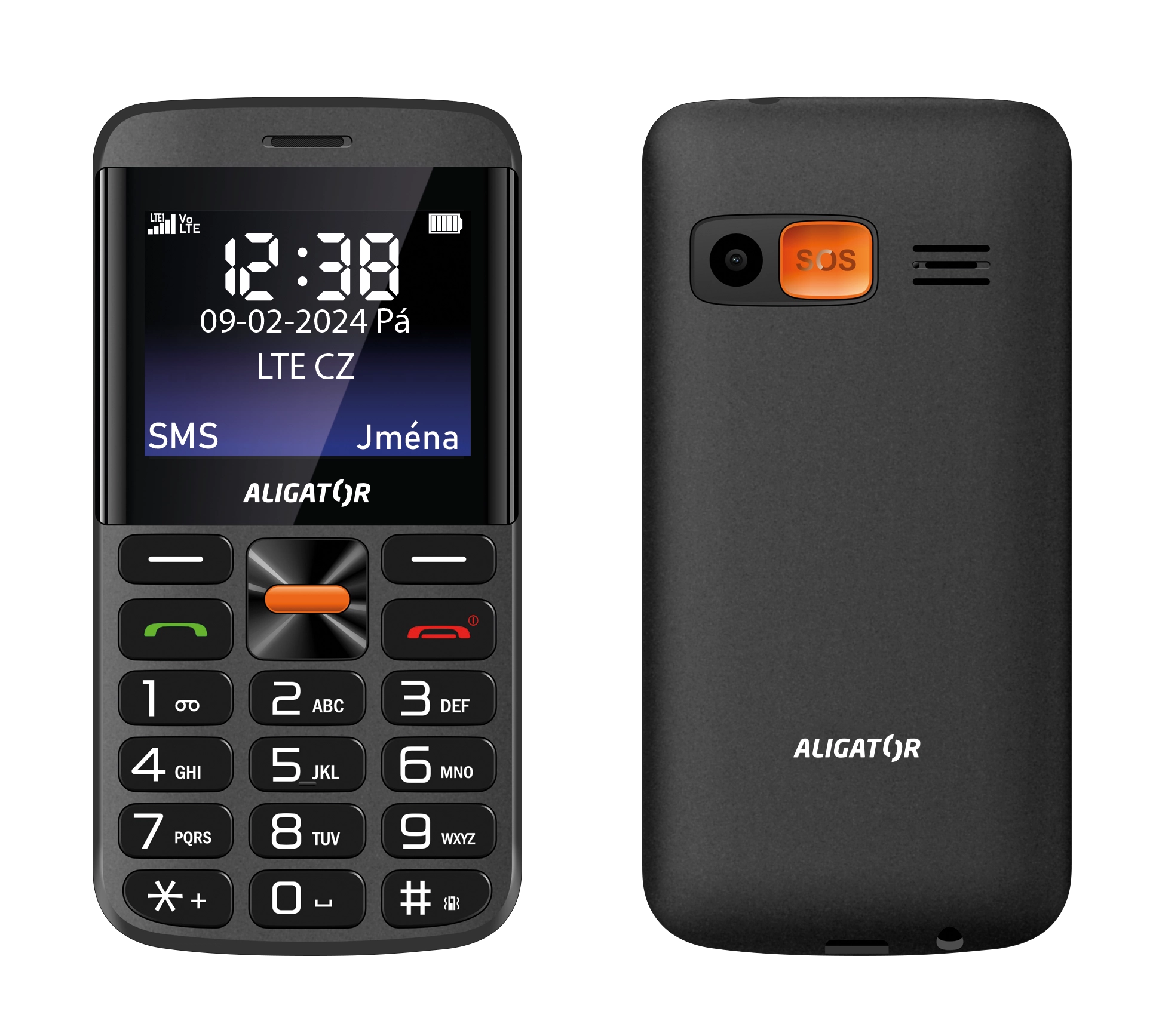 Aligator A910 4G Senior černá + nabíjecí stojánek