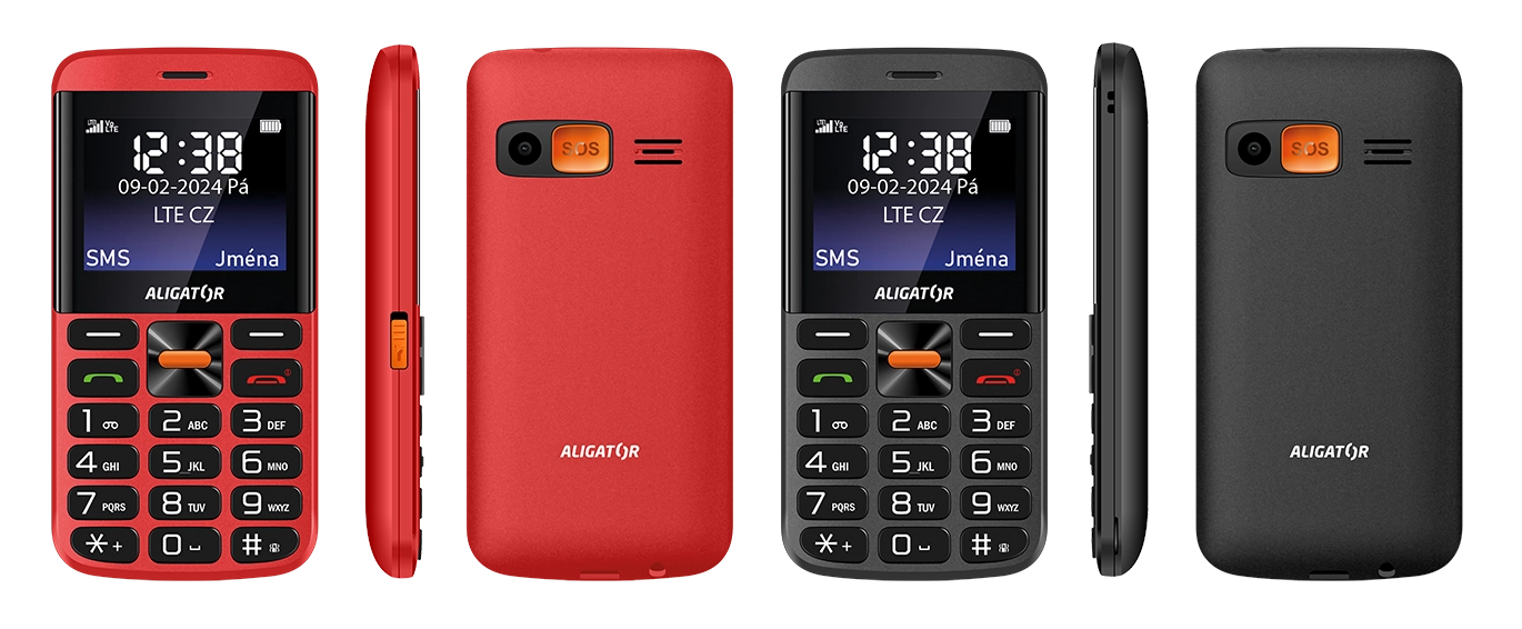 Aligator A910 4G Senior černá + nabíjecí stojánek