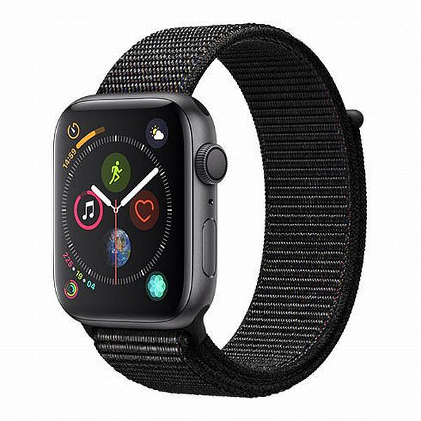 Hodinky Apple Watch Series 4 44mm Space Grey Aluminium - černý provlékací pásek