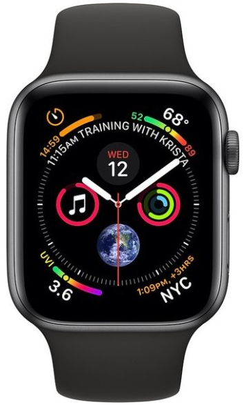 Hodinky Apple Watch Series 4 44mm Silver Aluminium - bílý sportovní pásek