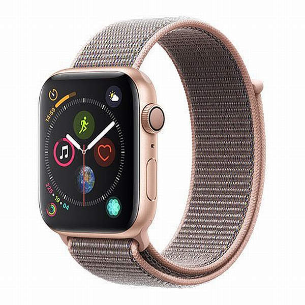 Hodinky Apple Watch Series 4 40mm Rose Gold Aluminium - pískově růžový provlékací pásek