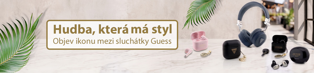 Objev ikonu mezi sluchátky Guess
