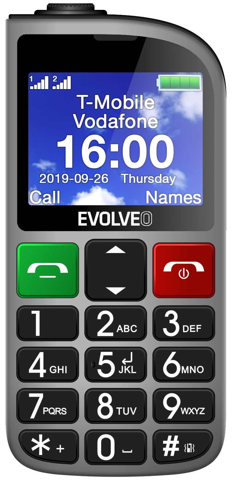 Evolveo EasyPhone FM stříbrná