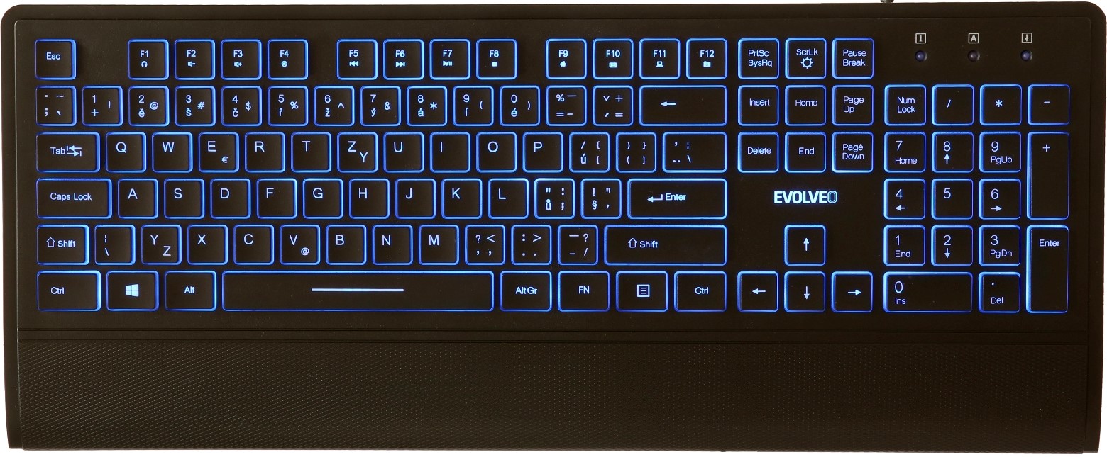 Evolveo LK652, klávesnice s podsvětlením, USB