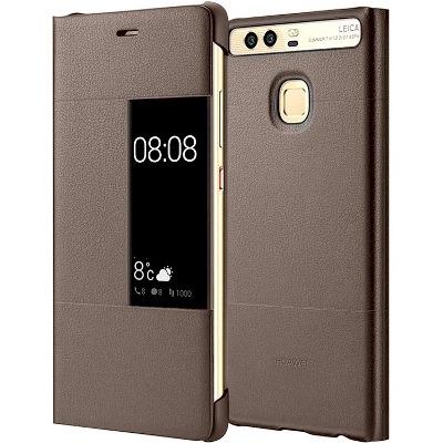 Huawei Original S-View flipové pouzdro Huawei P9 Plus brown