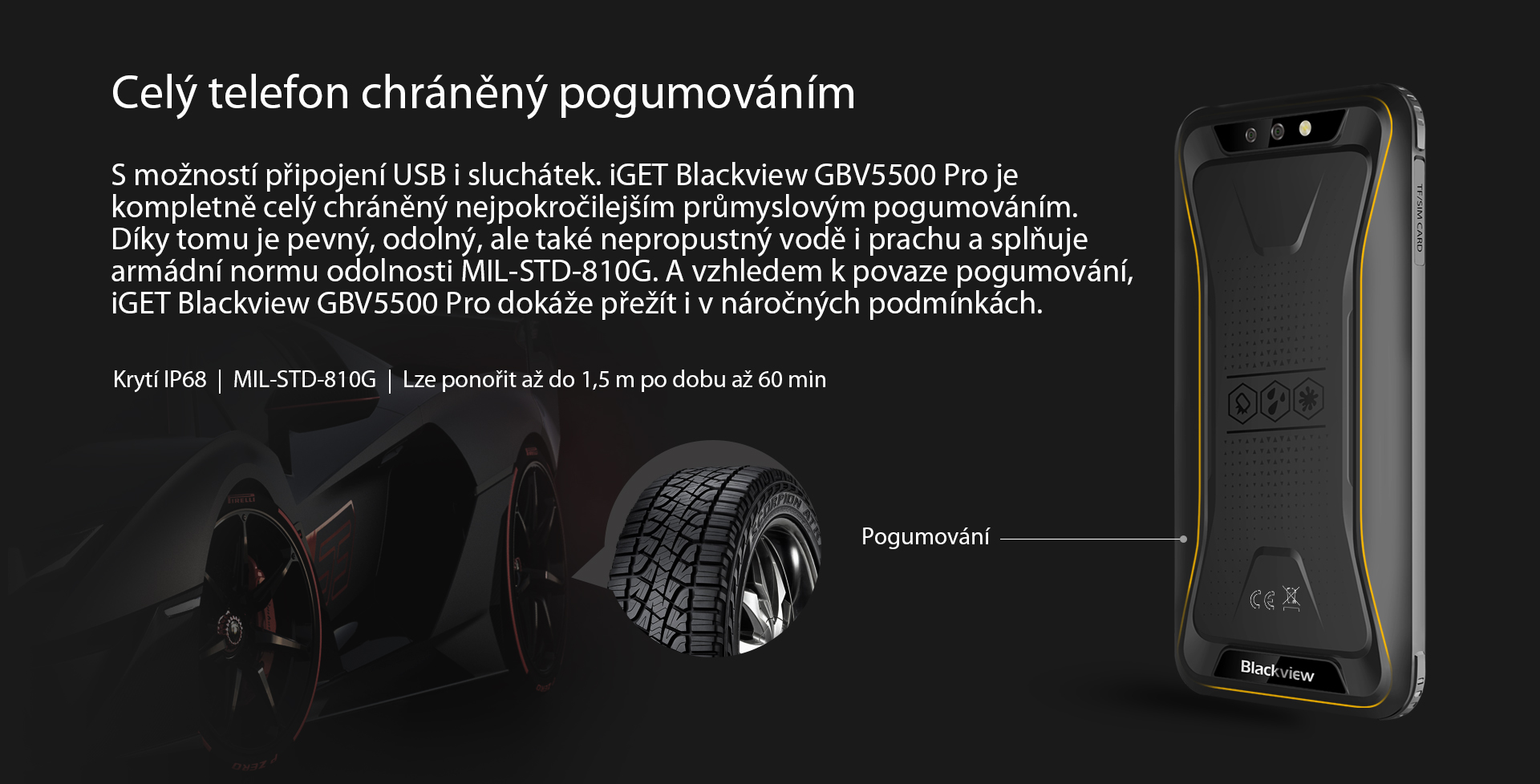 iGET Blackview GBV5500 Pro 3GB/16GB žlutá