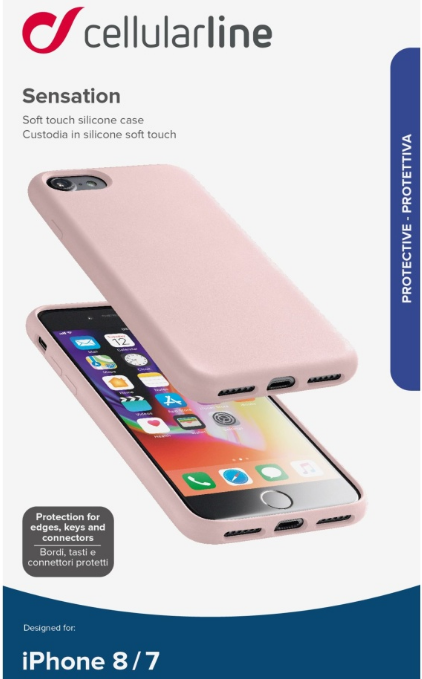 Silikonové pouzdro CellularLine Sensation pro Apple iPhone 7/8 starorůžový
