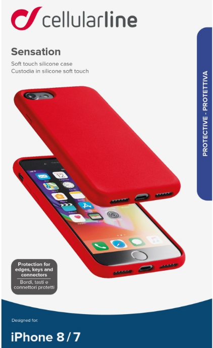 Silikonové pouzdro CellularLine Sensation pro Apple iPhone 7/8 červený