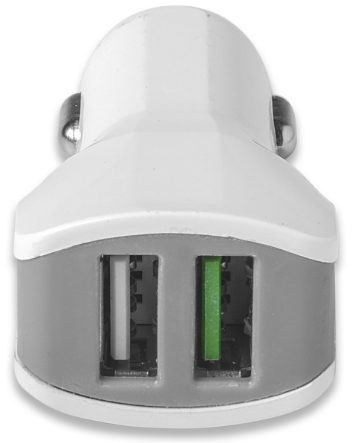 Autonabíječka Celly Turbo s 2 x USB výstupem, 3,4A bílá