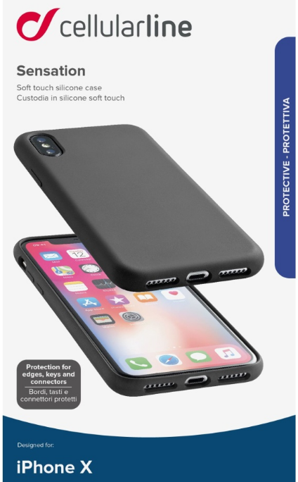 Silikonové pouzdro CellularLine Sensation pro Apple iPhone X černý